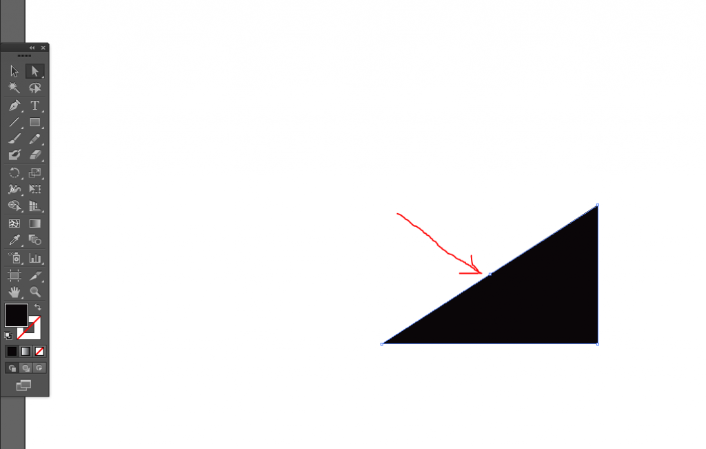 Joonis 5: ... ja veame selle ristküliku keskpunkti, muutes nii ristküliku täisnurkseks kolmnurgaks.